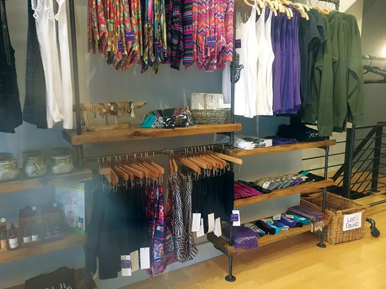 The merchandise at Soul Flyte includes fitness wear, aromatherapy oils, natural bath blends and bracelets. Photograph by Danielle Renda.