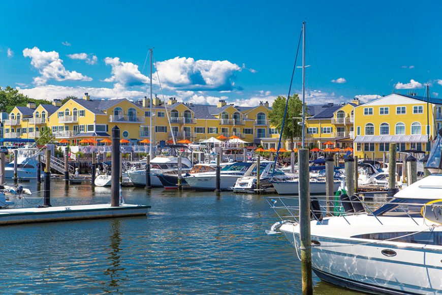 A View of Saybrook Point Inn Marina & Spa. Photograph by Frank Gilroy. Courtesy Saybrook Point Inn Marina & Spa.