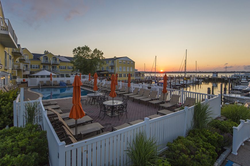 Views from Saybrook Point Inn Marina & Spa, where the Connecticut River meets the Long Island Sound. Photograph by Frank Gilroy. Courtesy Saybrook Point Inn Marina & Spa.