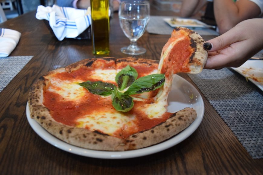 The restaurant credits itself with creating the now-famous Margherita pizza.  
Photographs by Aleesia Forni.
