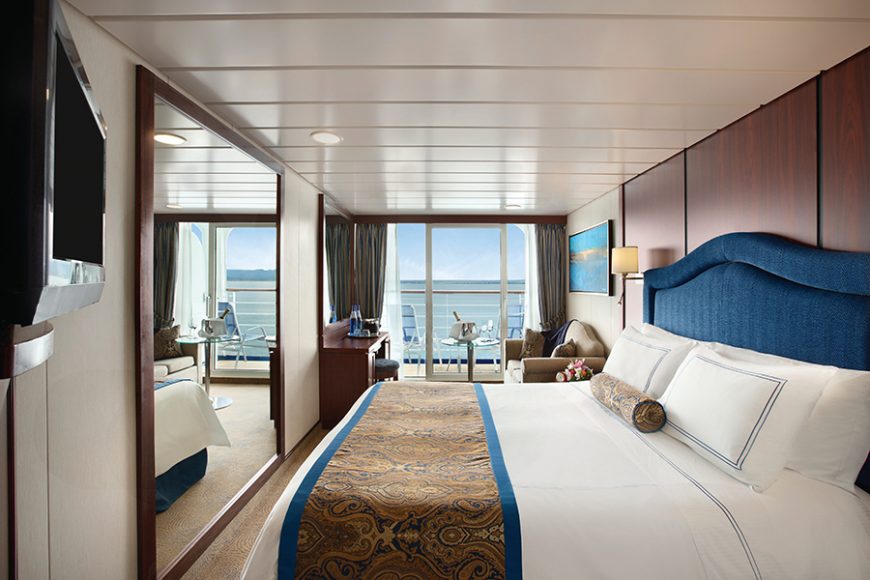 Concierge level veranda stateroom. Photograph courtesy Oceania Cruises.