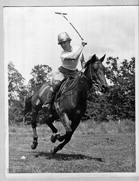 Top and Stella playing polo. Photograph courtesy Seymour Topping.