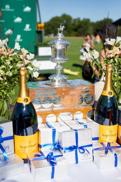 The Silver Cup with bottles of Veuve Clicquot.