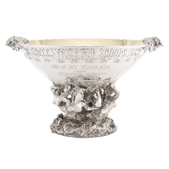 Tiffany & Co. Goelet Prize for Sloops, 1889. Sterling silver, gilding. Museum of the City of New York, Gift of Mrs. C. Oliver Iselin, M39.1.1. Courtesy of the Museum of the City of New York.