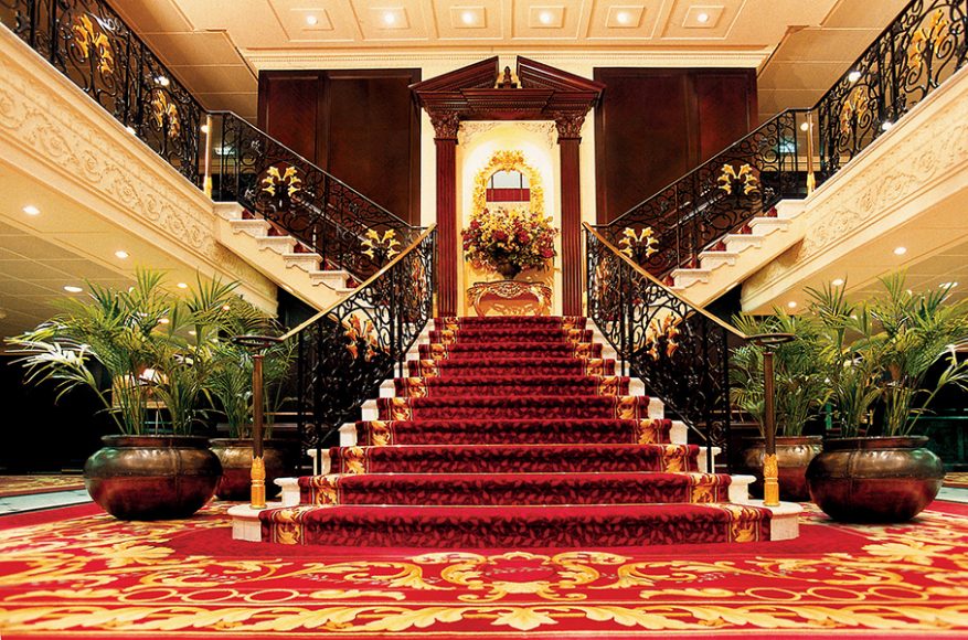 Class grand staircase. Photograph courtesy Oceania Cruises.