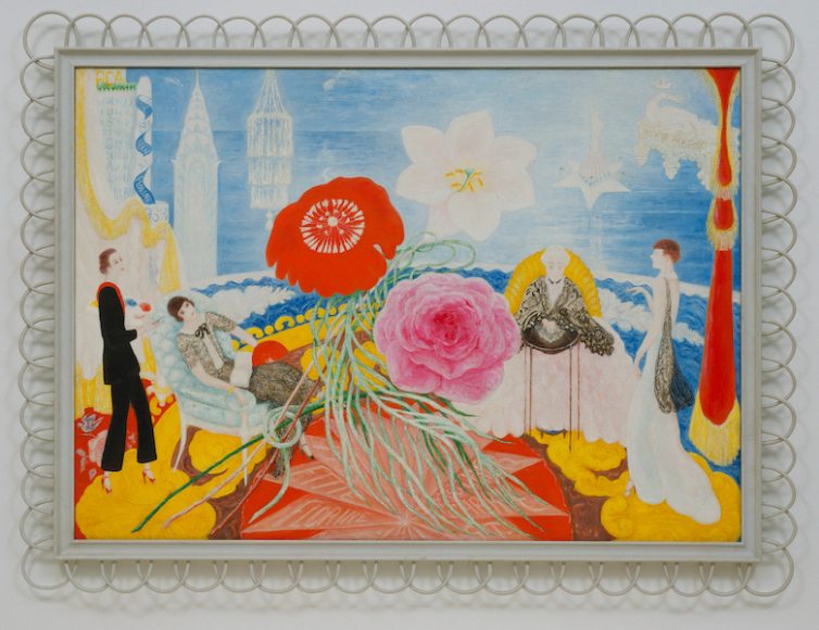 Florine Stettheimer, “Family Portrait II,” 1933. Oil on canvas 46¼ x 64⅝ in. (117.4 x 164 cm). Museum of Modern Art, New York, Gift of Miss Ettie Stettheimer, 1956. 8.1956. Courtesy the Jewish Museum.