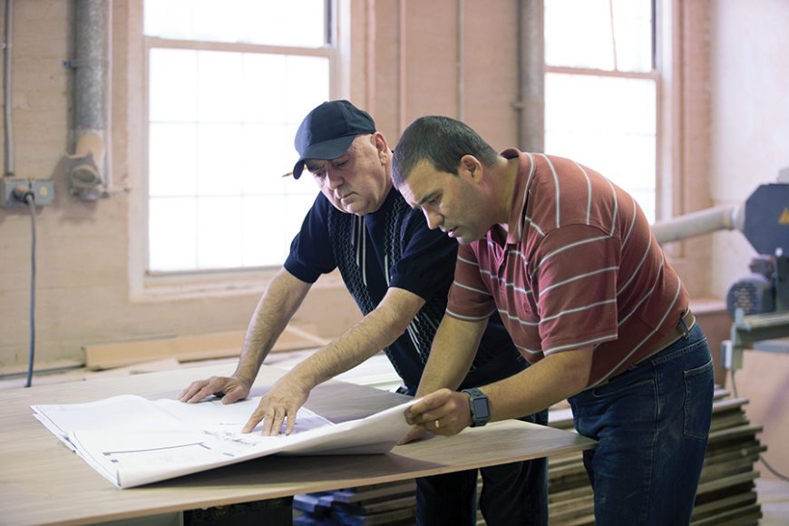 Marco Zuccaretti and Sorin Handrea are co-owners of Tech Woodcrafting in Peekskill. Photograph by John Rizzo.