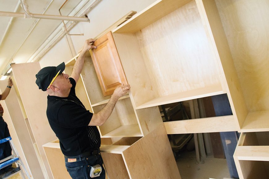 Marco Zucchetti assembles one of his creations. Photograph by John Rizzo.