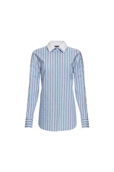 Double stripe shirt with detachable collar. Photograph courtesy Worth New York.