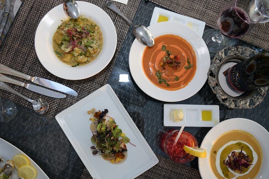 Gnocchi, gazpacho and octopus salad are just a few of the delights offered at Equus, the fine dining restaurant within The Castle. Photograph by Aleesia Forni.