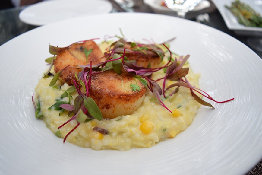 Corn meal-crusted scallops. Photograph by Aleesia Forni.