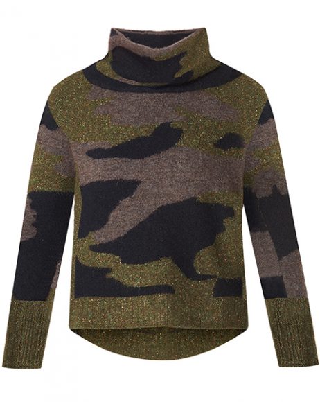 The Davis Camo Sweater, $450. Courtesy Veronica Beard. 