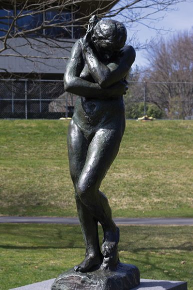 Auguste Rodin’s “Eve” (1881), bronze. The Donald M. Kendall Sculpture Gardens at PepsiCo. Photograph by Sebastian Flores. 