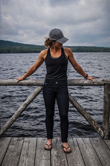 Kiersten Tupper models a pair of Tenacity Jeans. Photograph courtesy Tenacity Jeans.