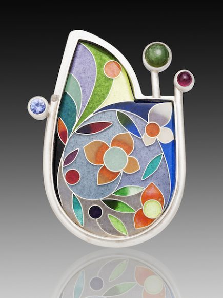 Enamel art jewelry by Jungwhon Joo will be featured at Crafts at Lyndhurst, set for Sept. 15-17 in Tarrytown. Image © Artrider Productions, Inc.