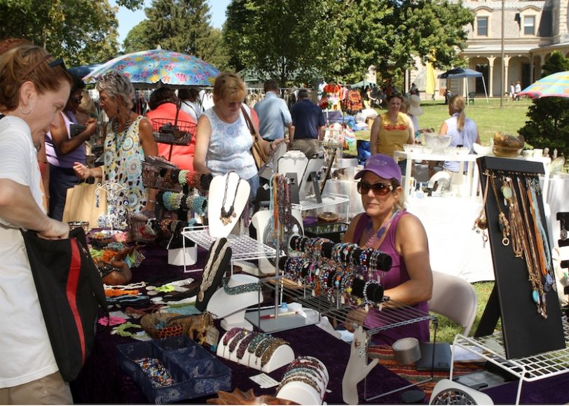 Dealers will be offering all kinds of merchandise at the 10th annual Old-fashioned Flea Market, scheduled for Sept. 17 at the Lockwood-Mathews Mansion Museum in Norwalk. Courtesy Sarah Grote Photography.