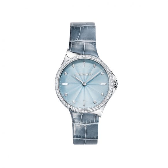 Tiffany Metro Two-Hand, 28-millimeter women's watch in stainless steel with diamonds. $6,950.
Courtesy Tiffany & Co.