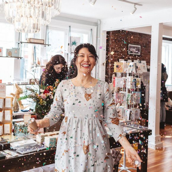 Grace Kang is the founder and chief buyer of Pink Olive, which holds a special event in its Cold Spring boutique Sept. 23. Photograph by Kevin Almeida. Courtesy Pink Olive.