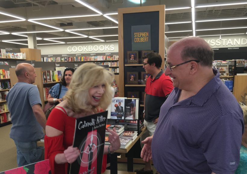 Barbara Nachman talking with writer Ken Valenti at Barnes & Noble Eastchester’s Local Authors Festival.
