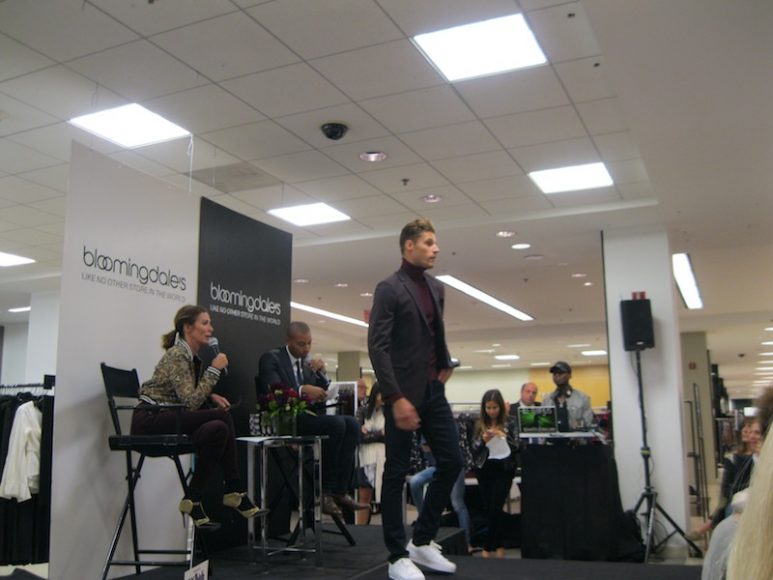 Mikus struts his stuff as Carole Radziwill and Justin Wright, group sales manager at Bloomingdale’s White Plains, host a “Hot Fall Fashion Show.” 