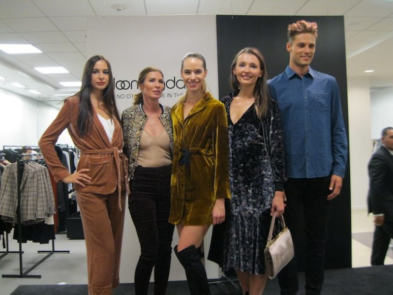 Carole Radziwill (second from left) with models Anna, Aleks, Polina and Mikus.