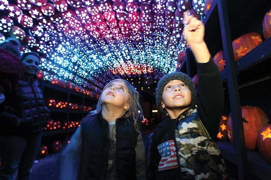 “The Great Jack-O’-Lantern Blaze” continues at Historic Hudson Valley’s
Van Cortlandt Manor through Nov. 25. Photograph by Jennifer Mitchell.