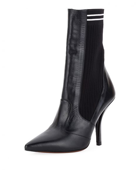 (1) Polished 105mm Sock Bootie by Fendi, $1,000. Courtesy Neiman Marcus.