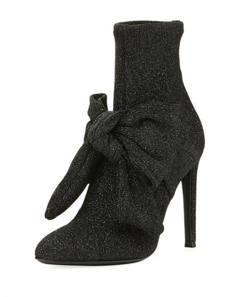 (4) Natalie Stretch Sparkle 110mm Bootie by Giuseppe Zanotti, $860. Courtesy Neiman Marcus.