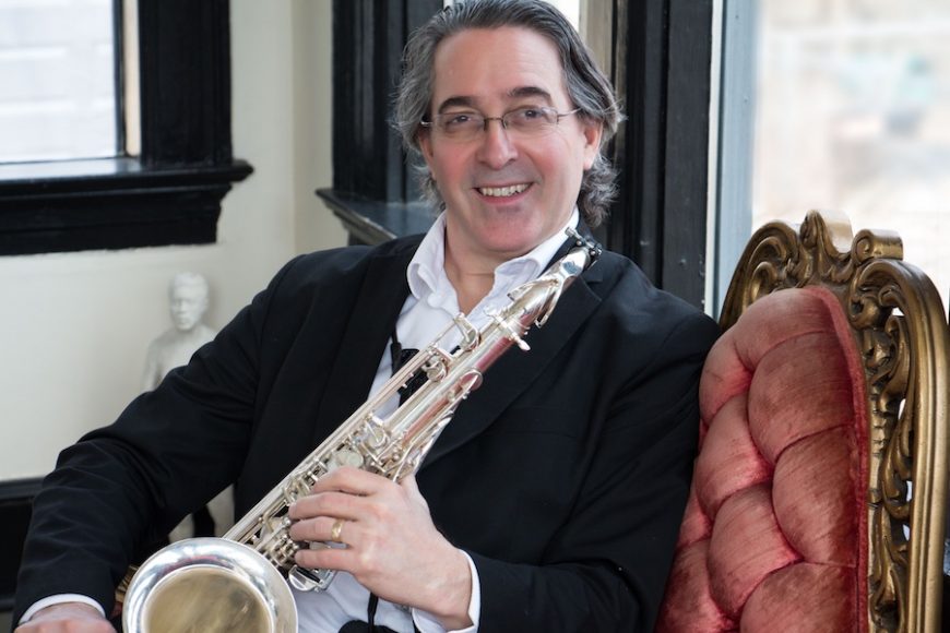 The Jim Clark Trio, featuring Jim Clark (pictured), Chris Coogan and John Mobilio, will perform in an Oct. 1 benefit concert for Silvermine’s Art Partners program. Photograph by B. Clark courtesy Silvermine Arts Center.