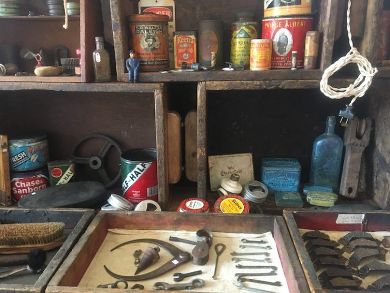 The selection of antiques offered by Wednesday Pick Up were strategically showcased to resemble an old tool collection. Photograph by Danielle Renda.