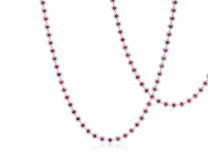 Tiffany Cobblestone necklace in platinum with rubies and diamonds.  $110,000.