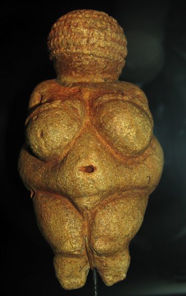 The fascination with breasts – and just about every other female body part – in art dates from at least the Venus Willendorf, a fertility figurine believed to be between 27,000 and 32,000 years old. Photograph by Don Hitchcock.