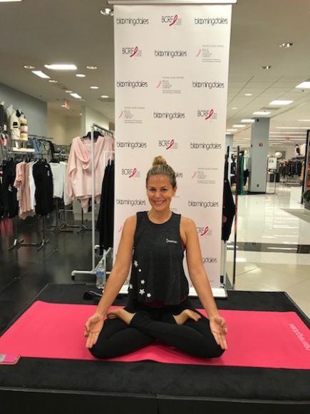 Scenes from “Get Fit With Pink Yoga” at Bloomingdale’s White Plains Oct. 6.
The class was led by instructor Alexis Tomaino. Photographs by Denise Daly/Bloomingdale’s White Plains.
