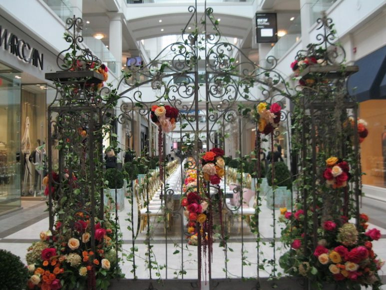 A garden gate by KC Creations helped turn The Westchester into a fall rose garden.


