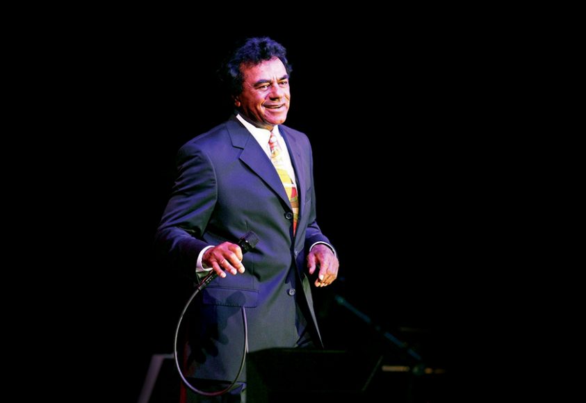 Johnny Mathis performing.