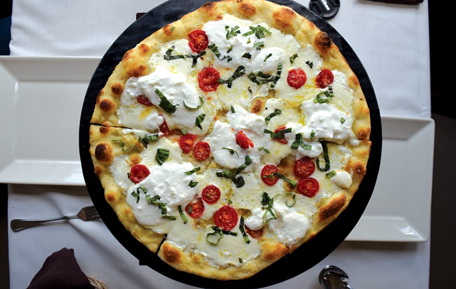 A standout caprese pizza. Photograph by Aleesia Forni.