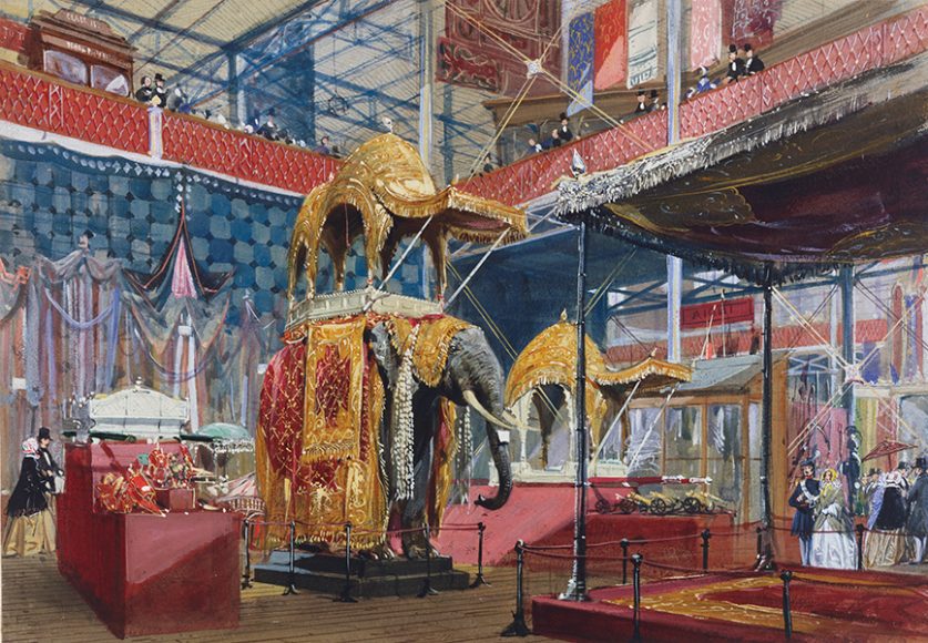 Joseph Nash. “The Great Exhibition: India No. 4,” ca. 1851. Watercolor and gouache over pencil
on paper. Royal Collection Trust / © Her Majesty Queen Elizabeth II 2017, RCIN 919942. Image courtesy Bard Graduate Center Gallery.
