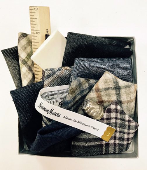 The Men's Store, made-to-measure gift card package. Photograph courtesy Neiman Marcus.