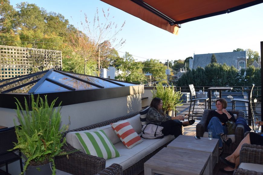 Outdoor patios at Winston give diners a chance to take in the changing colors of fall. Photograph by Aleesia Forni.