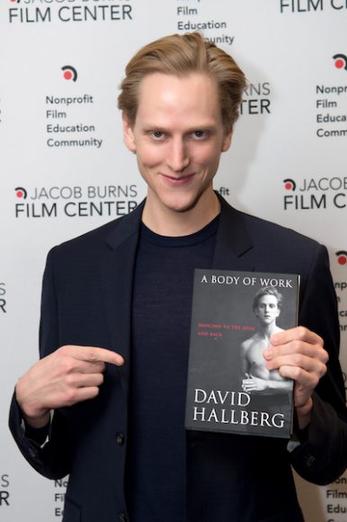 David Hallberg with his new book at the Jacob Burns Film Center.