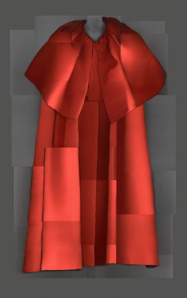 Evening Coat, Cristobal Balenciaga for House of Balenciaga, autumn/winter 1954–55;
The Metropolitan Museum of Art, gift of Mrs. Bryon C. Foy, 1957. Image courtesy The Metropolitan Museum of Art, digital composite scan by Katerina Jebb.