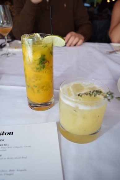 A fall drink menu includes a pumpkin mojito and an herbed pear cocktail. Photograph by Aleesia Forni.