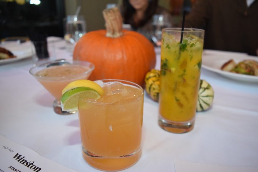 A spiced apple margarita is another of the restaurant’s fall cocktail offerings. Photograph by Aleesia Forni.