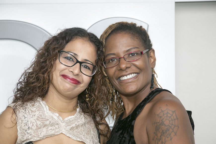 Survivors Aklima Bibi and Tina Frundt. Photograph © Hogarth Worldwide. Courtesy Grace Farms Foundation.