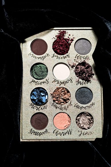 A look at the magically themed eyeshadows in the Wizardry and Witchcraft Eyeshadow Palette Storybook, $55. Courtesy Storybook Cosmetics.