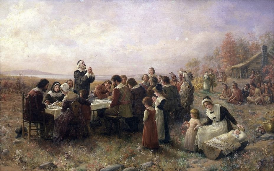 Jennie A. Brownscombe’s “The First Thanksgiving” (1914), Pilgrim Hall Museum, Plymouth, Mass.