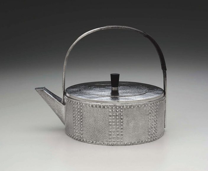 Josef Hoffmann (1870-1956), Teapot, 1904. Execution: Wiener Werkstätte. Silver; ebony, raffia. Museum of Fine Arts, Boston. Edwin E. Jack Fund, John H. and Ernestine A. Payne Fund, and Helen and Alice Colburn Fund. Image courtesy Neue Galerie New York.