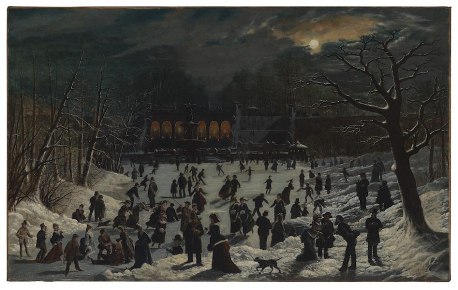 John O’Brien Inman. Moonlight Skating - Central Park - The Terrace and the Lake, ca. 1878. Oil on canvas. Museum of the City of New York, Anonymous Gift, 49.415.2. Courtesy Museum of the City of New York.
