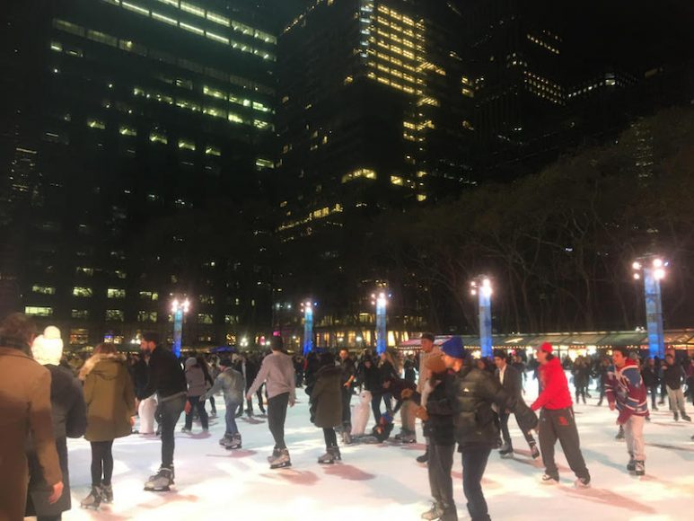 Ice skating at Bryant Park. Photograph by Danielle Renda. 