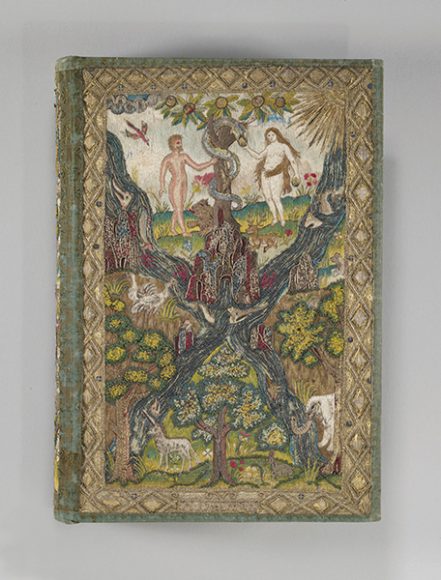 Detail of Bible and Book of Common Prayer, British, ca. 1607, silk and metal; The Metropolitan Museum of Art, Gift of Irwin Untemeyer, 1964 (64.101.1291). Image © Metropolitan Museum of Art.